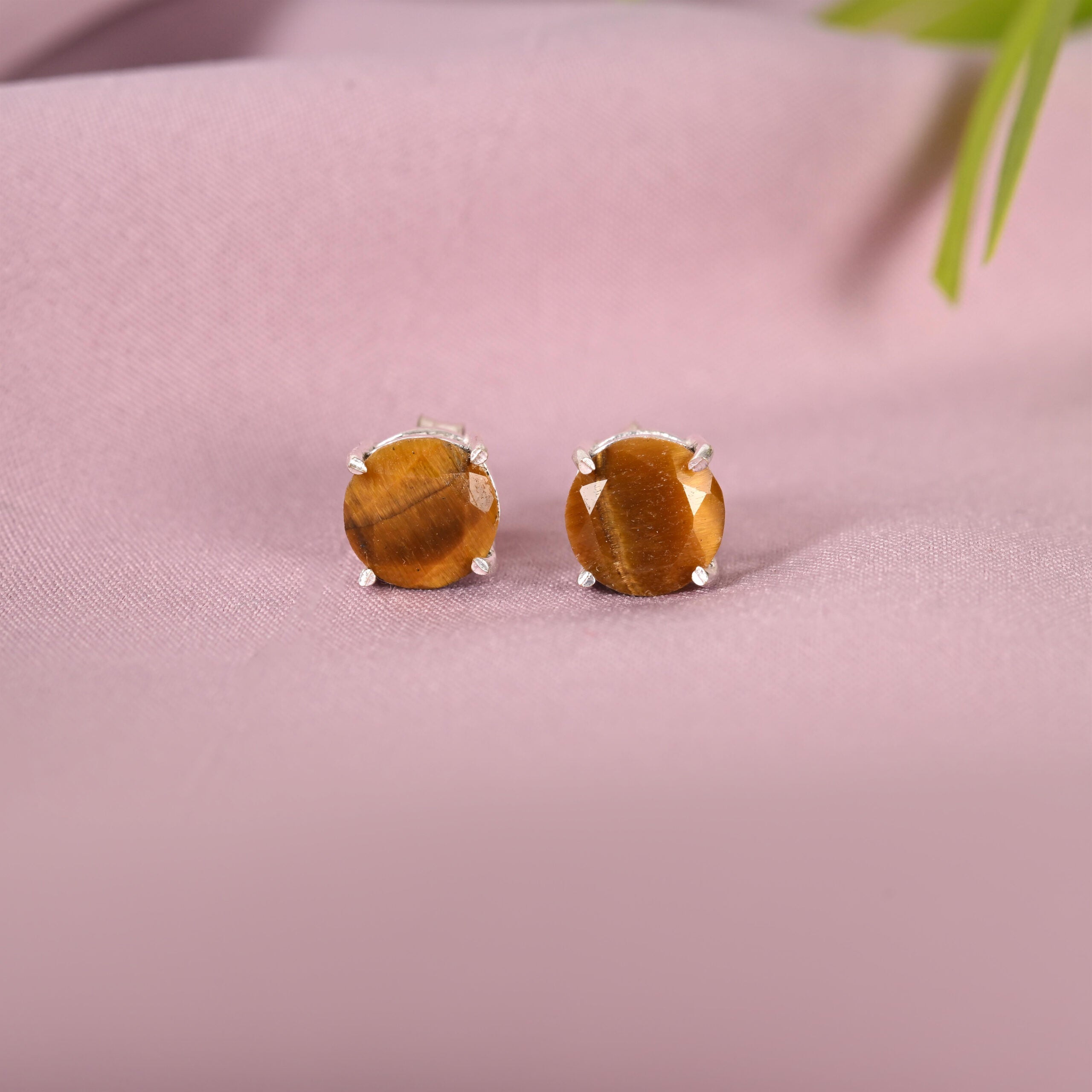 Tiger’s Eye Stud Earrings